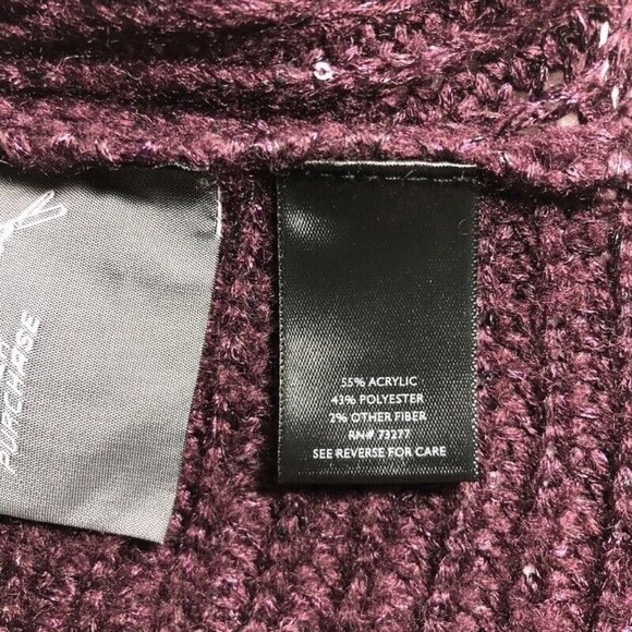 Simply Vera Wang Sweater Size L Women High Low Long Sleeve Scoop Neck Sequin - Picture 10 of 10